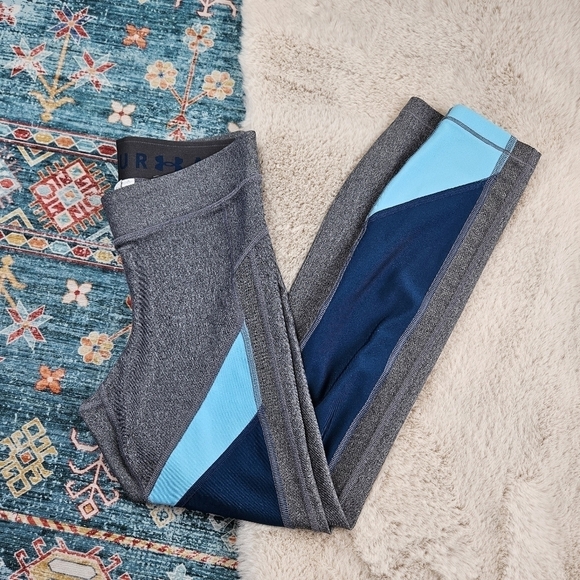 Under Armour Gray Blue Leggings Small - Picture 1 of 8